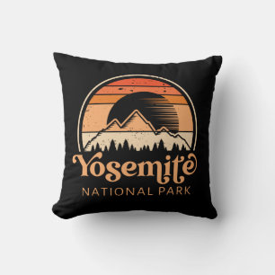 Yosemite National Park California Retro Vintage Cushion
