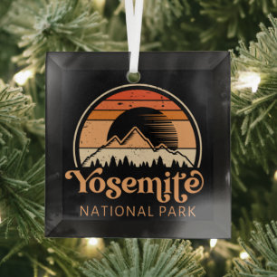 Yosemite National Park California Retro Vintage Glass Tree Decoration