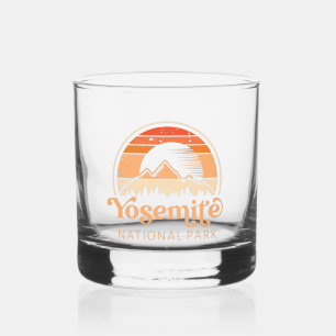 Yosemite National Park California Retro Vintage Whiskey Glass