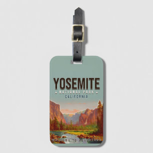 Yosemite National Park California Vintage 1960s Luggage Tag