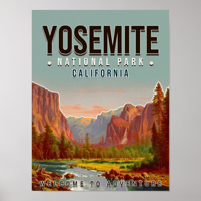 Yosemite National Park California Vintage 1960s Poster (Front)