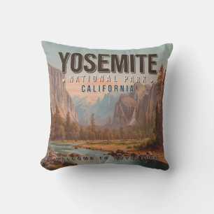 Yosemite National Park California Vintage 1980s Cushion