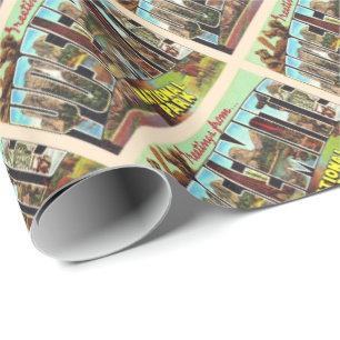 Yosemite National Park California Vintage Postcard Wrapping Paper