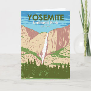 Yosemite National Park California Waterfall Card