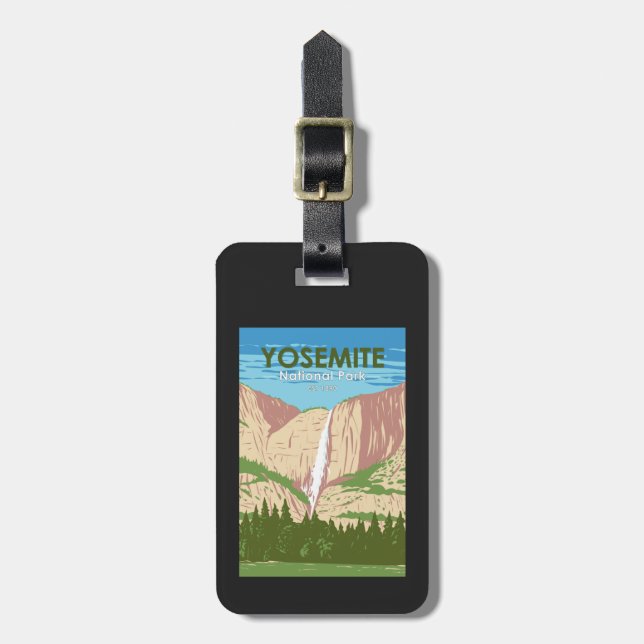 Yosemite National Park California Waterfall Luggage Tag (Front Vertical)