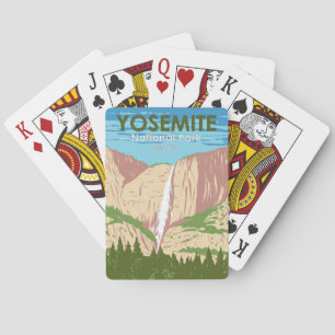 Yosemite National Park California Waterfall  Playing Cards