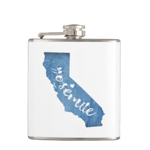 Yosemite National Park California Wood Grain Hip Flask