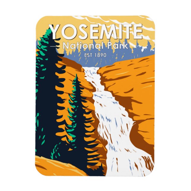 Yosemite National Park Chilnualna Falls California Magnet (Vertical)