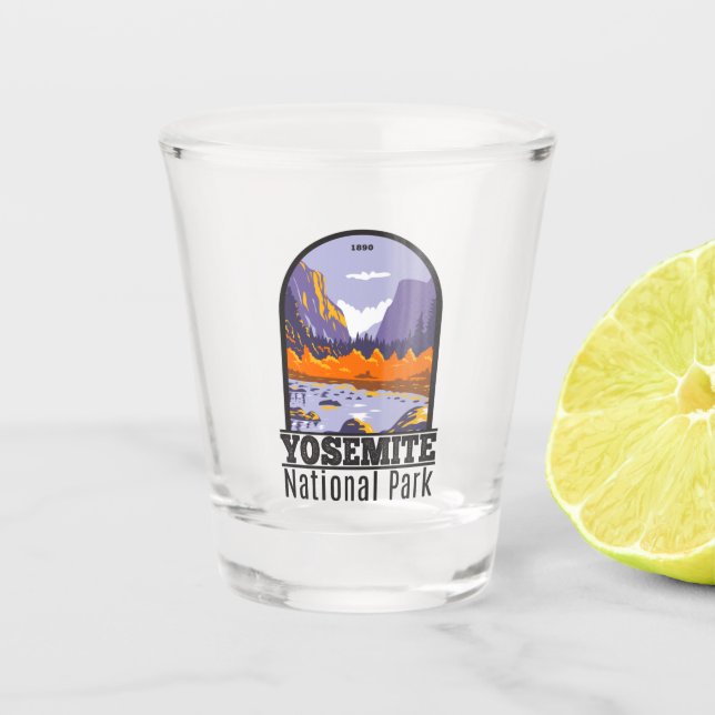 Yosemite National Park El Capitan In Autumn  Shot Glass (Front)