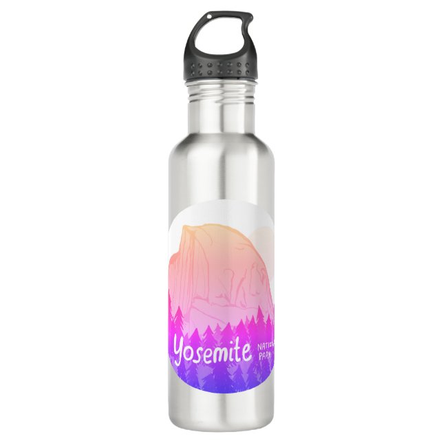 Yosemite National Park Half Dome Art Purple 710 Ml Water Bottle (Front)