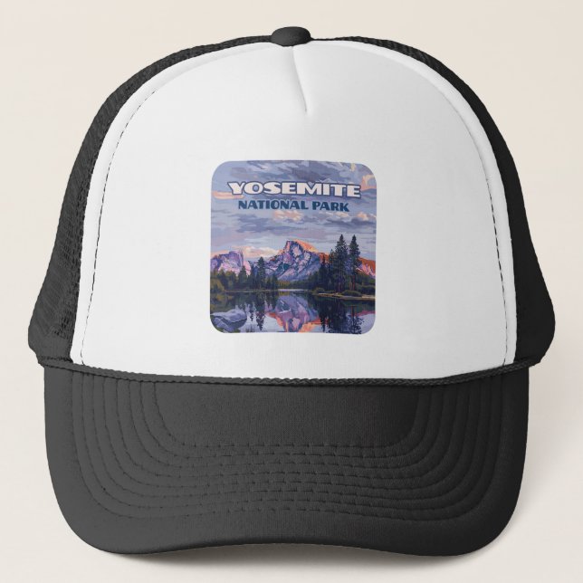 Yosemite National Park Half Dome California Sunset Trucker Hat (Front)