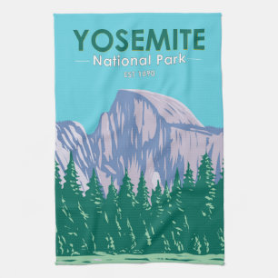 Yosemite National Park Half Dome California  Tea Towel