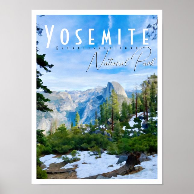 Yosemite National Park Half Dome Poster (Front)