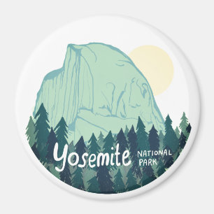 Yosemite National Park Half Dome Teal Green Magnet
