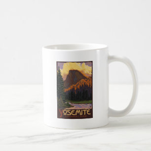 Yosemite National Park - Half Dome Travel Poster Coffee Mug