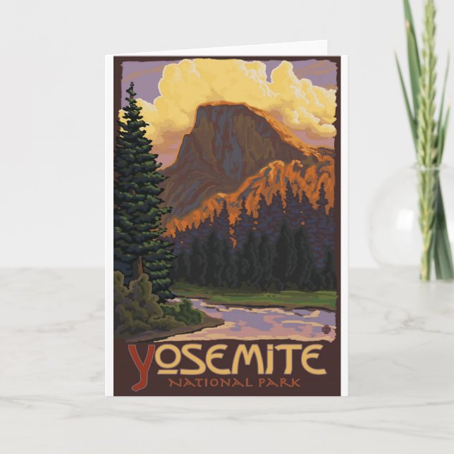 Yosemite National Park - Half Dome - Vintage Card (Front)
