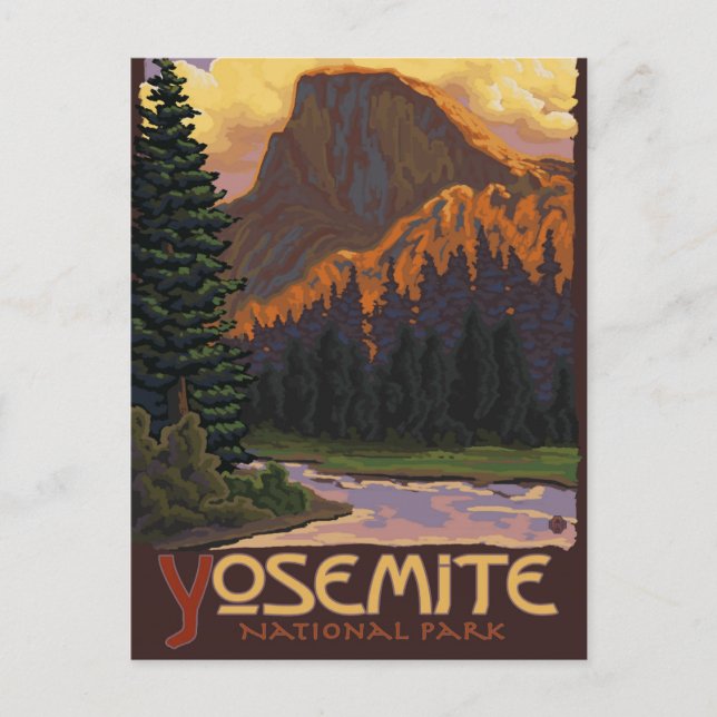 Yosemite National Park - Half Dome - Vintage Postcard (Front)