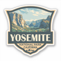 Yosemite National Park Illustration Retro Badge