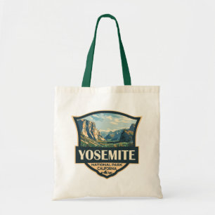 Yosemite National Park Illustration Retro Badge Tote Bag