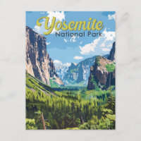 Yosemite National Park Illustration Travel Art
