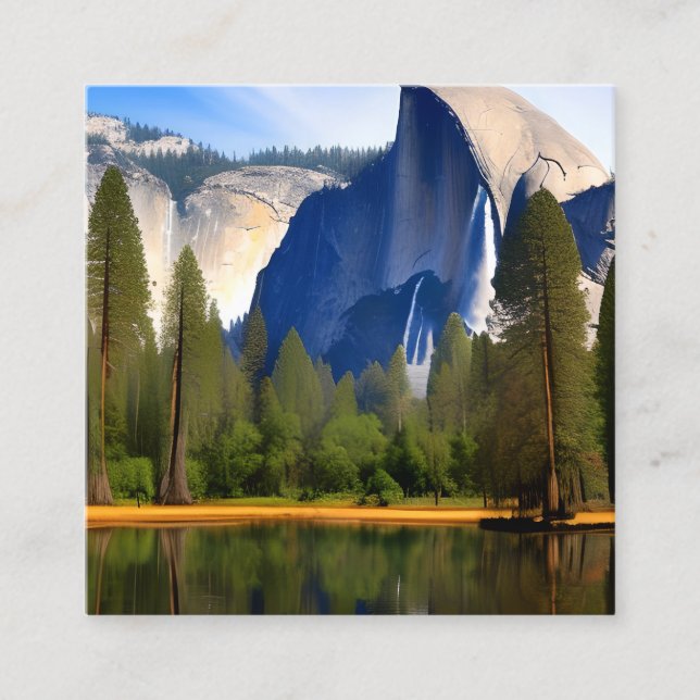 Yosemite National Park is a renowned national park Square Business Card (Front)