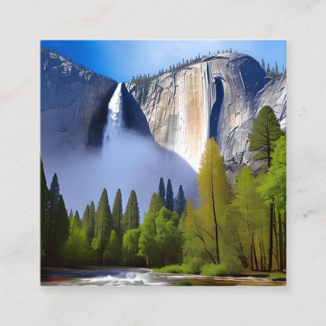 Yosemite National Park is a renowned national park Square Business Card (Front)