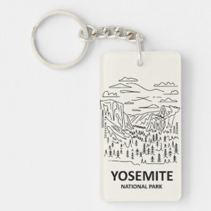 Yosemite National Park Line Art Key Ring