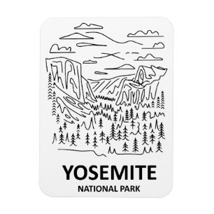 Yosemite National Park Line Art Magnet
