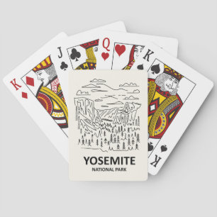 Yosemite National Park Line Art Playing Cards