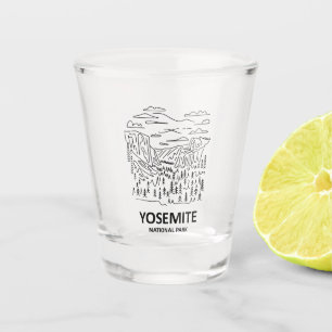 Yosemite National Park Line Art Shot Glass