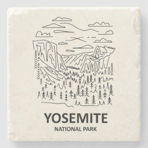 Yosemite National Park Line Art Stone Coaster