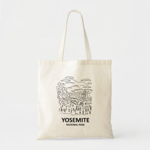 Yosemite National Park Line Art Tote Bag