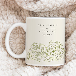 Yosemite National Park Line Art Wedding Coffee Mug