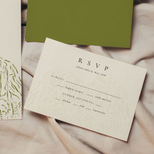 Yosemite National Park Line Art Wedding RSVP Card