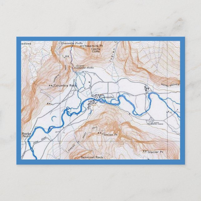  Yosemite National Park Map Postcard (Front)