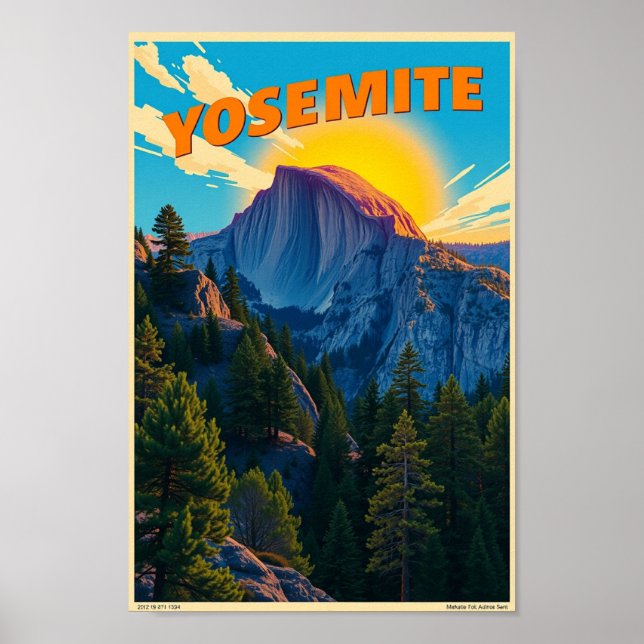 Yosemite National Park Minimalist Nature Poster (Front)
