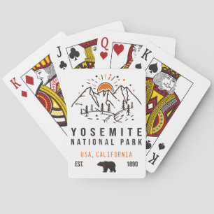 Yosemite National Park Minimalist Sunset Mountain Playing Cards