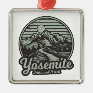 Yosemite National Park Mountain Trail Metal Tree Decoration