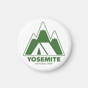 Yosemite National Park Mountains Camping Magnet