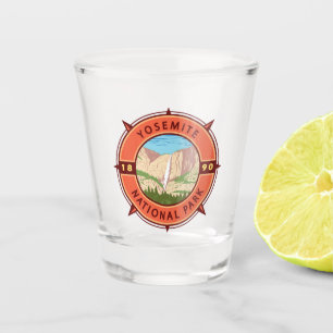 Yosemite National Park Retro Compass Emblem Shot Glass