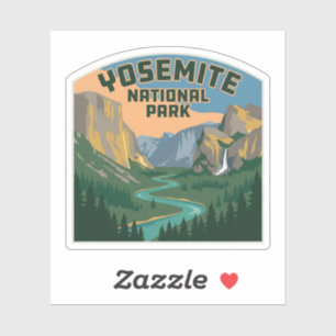 Yosemite National Park Retro Travel Art