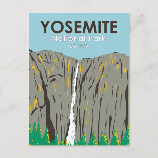 Yosemite National Park Ribbon Falls California Postcard (Front)