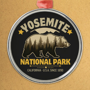Yosemite National Park Rustic Bear Metal Tree Decoration