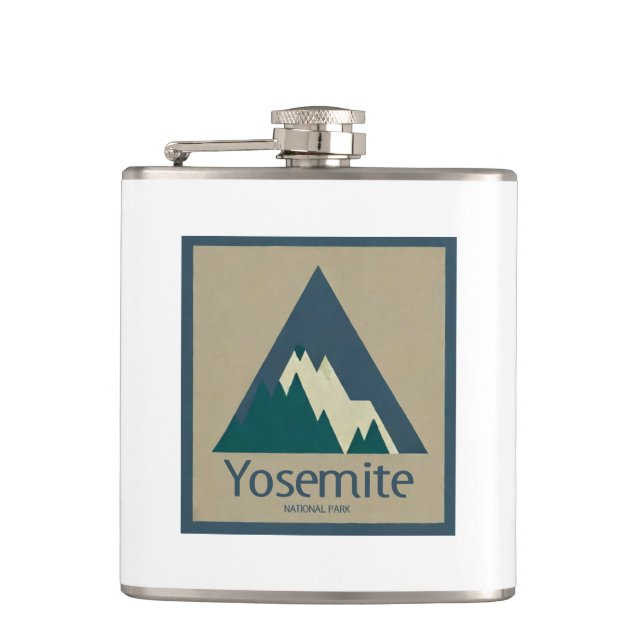 Yosemite National Park Rustic Hip Flask (Front)