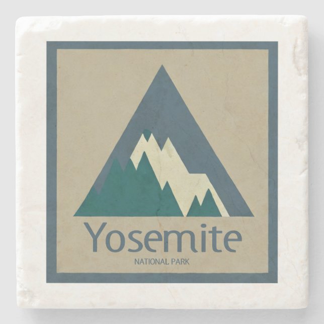 Yosemite National Park Rustic Stone Coaster (Front)