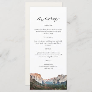 YOSEMITE National Park Skyline Watercolor Wedding Menu