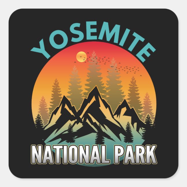 Yosemite National Park Square Sticker (Front)