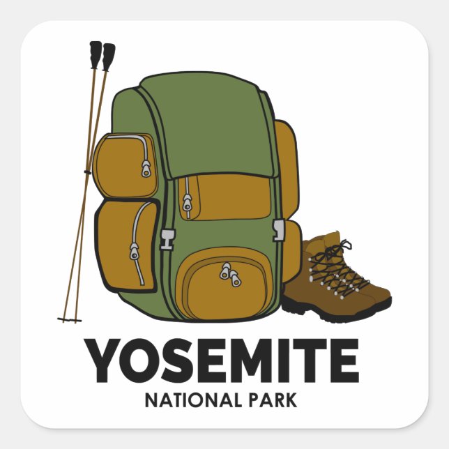 Yosemite National Park Square Sticker (Front)