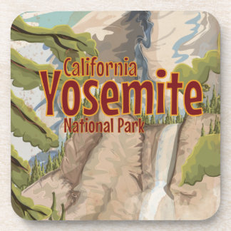 Yosemite National Park Travel Poster Coaster