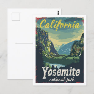 Yosemite National Park USA Vintage Travel Place Postcard